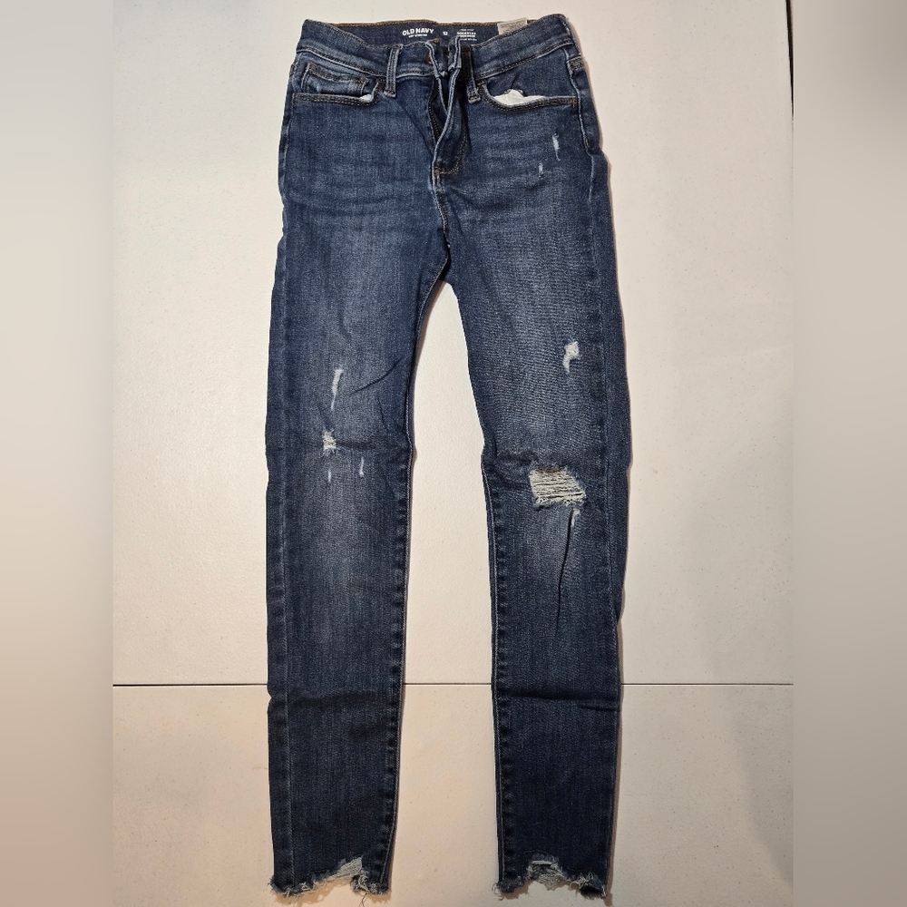 Old Navy Girls Distressed High Rise Rockstar Jeggings